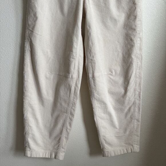American Eagle Pants Womens‎ 2 Ivory Corduroy Barrel Leg Paperbag Waist Stretch - Picture 5 of 16